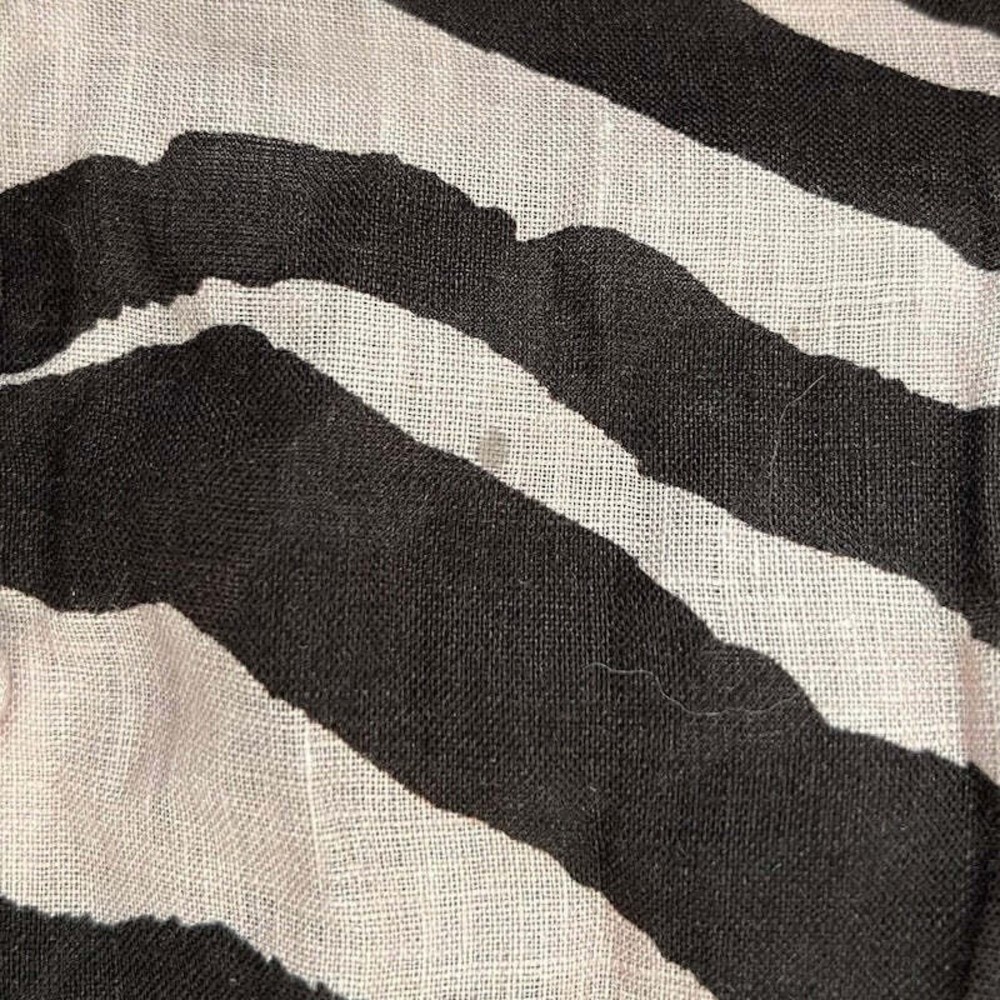 Zimmermann Puff Sleeve Midi Dress Juniper Brown Zebra Print Linen Size 0 - Picture 7 of 9